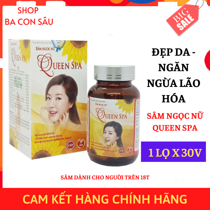 Viên uống Sâm ngọc nữ Queen Spa 30 viên đẹp da chống não hóa