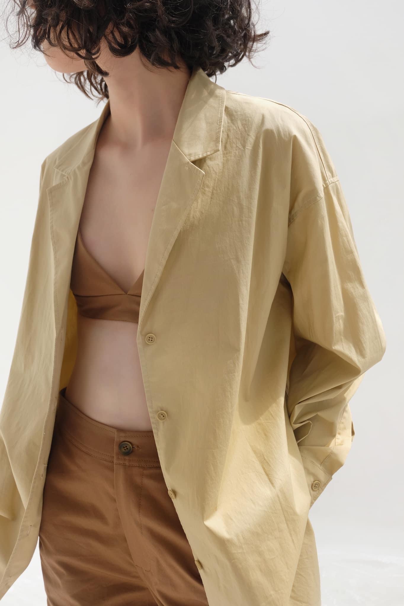 /ou'ba:d/ - ÁO SƠMI DANTON VÀNG form rộng oversize basic nam nữ S/M