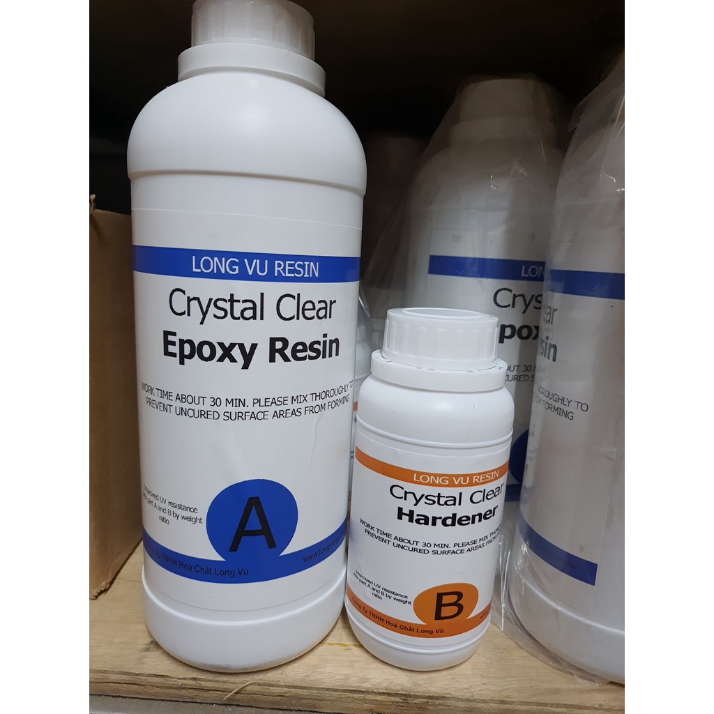 Keo epoxy ab 2 thành phần trong suốt loại tốt - nhựa epoxy đổ bàn khuôn handmade vẽ cá
