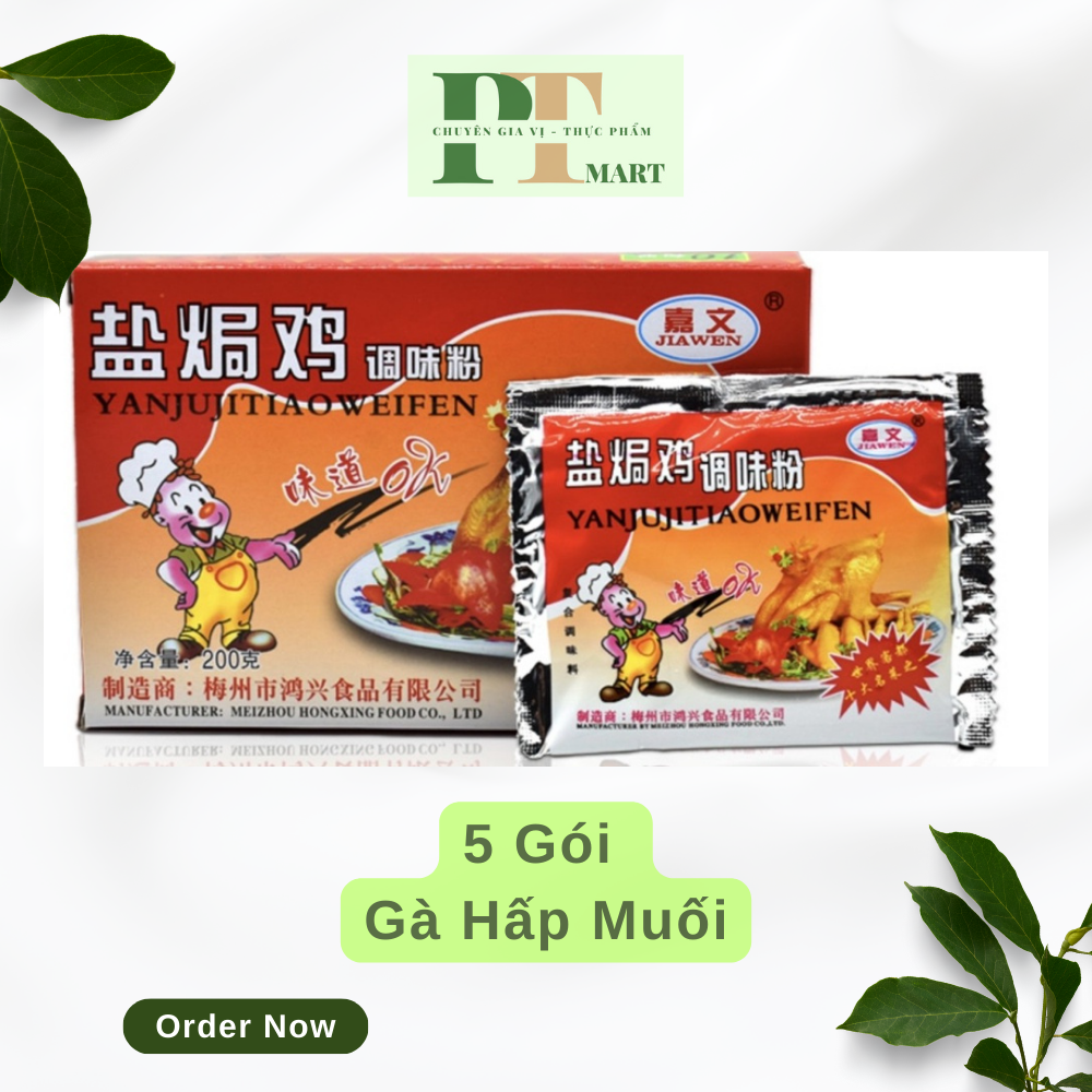 5 gói gia vị gà hấp muối / gà ủ muối jiawen gói 20gr