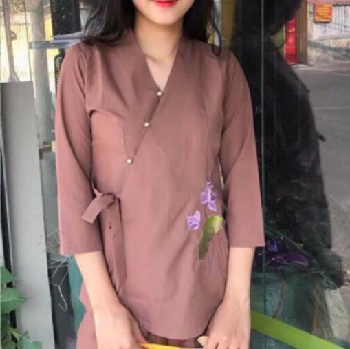 Mẫu kate cao cấp Pháp phục đi chùa K06