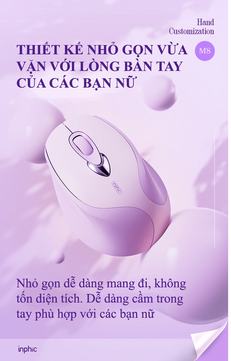 Chuột không dây INPHIC M8BT kết nối bằng Bluetooth - AT