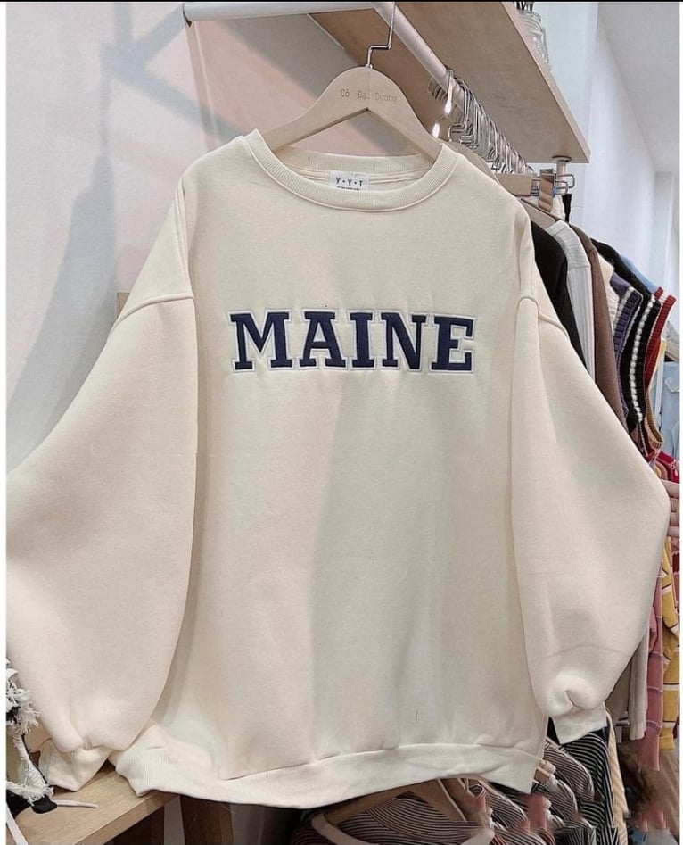 [FREESHIP] Áo nỉ sweater in chữ tiêng anh MAINE (trọng luongj từ 35kg đến 70kg ) Thời Trang và Phong Cách