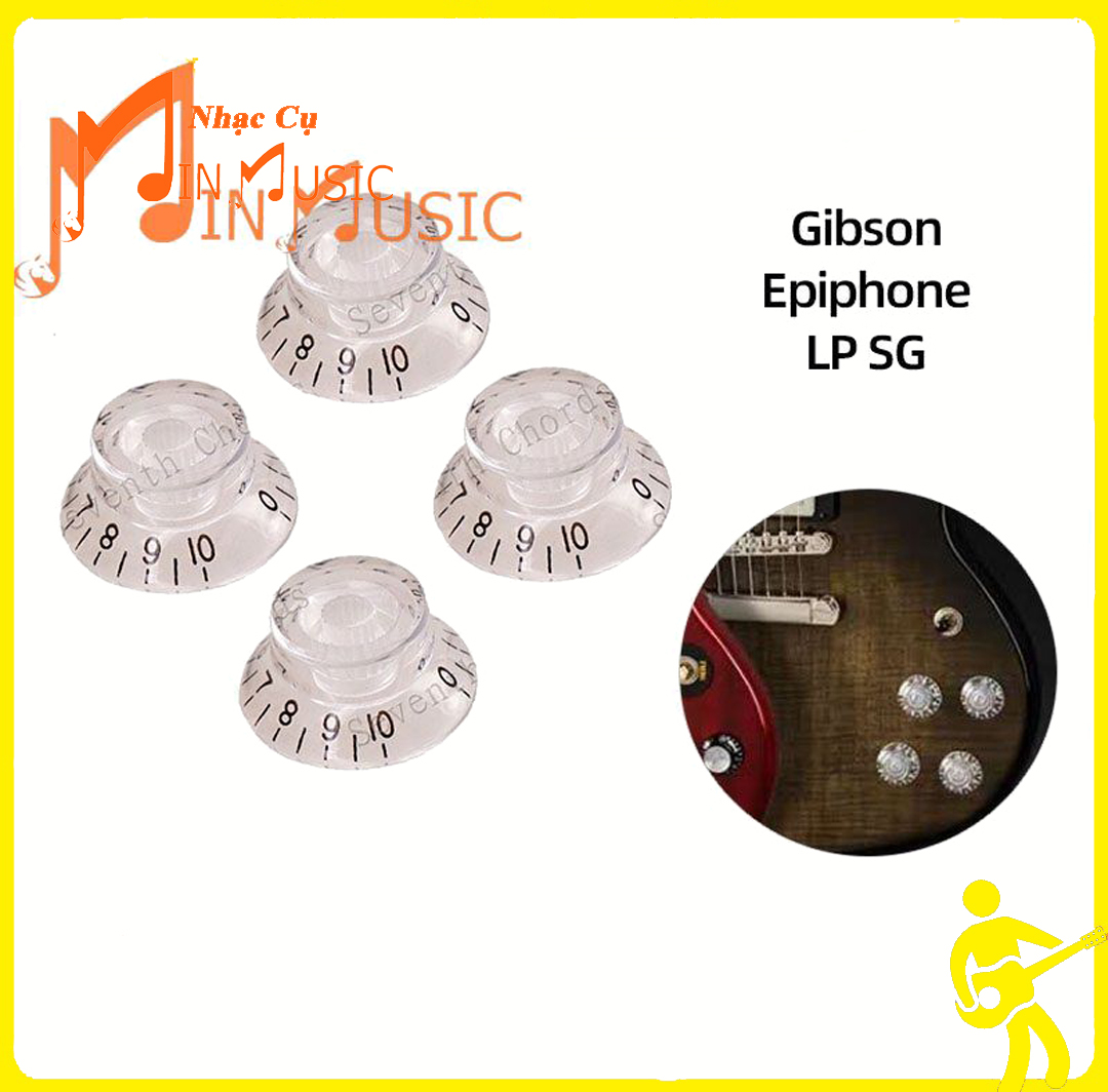 Núm nhựa volume ,tone cho đàn guitar điện (dáng đàn lespaul) I bộ 4 núm