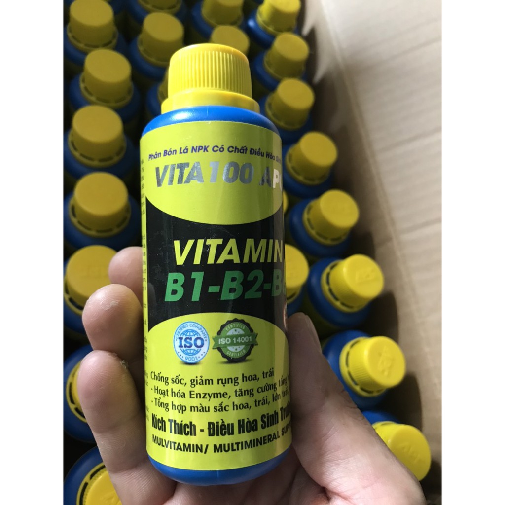 Phân bón Vitamin B1-B2-B6 kèm điều hòa sinh trưởng, chống sốc, giải độc, dưỡng cây, kích rễ, kích mầm chồi, phù hợp cho tất cả các loại cây (Chai 100 ml)