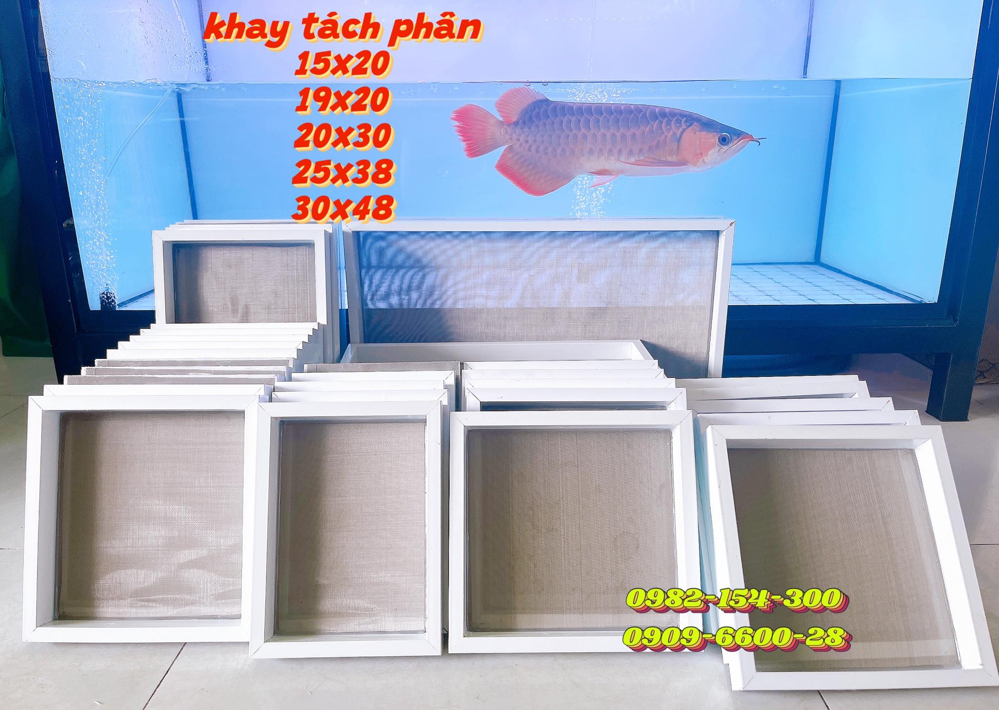 Khay lọc tách phân, khay hứng phân, khay lọc cặn bẩn hồ cá, lưới inox 304