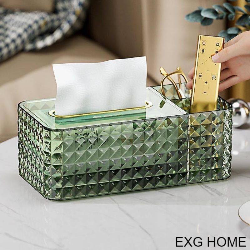 Hộp đựng khăn giấy đa năng kèm khay đựng đồ