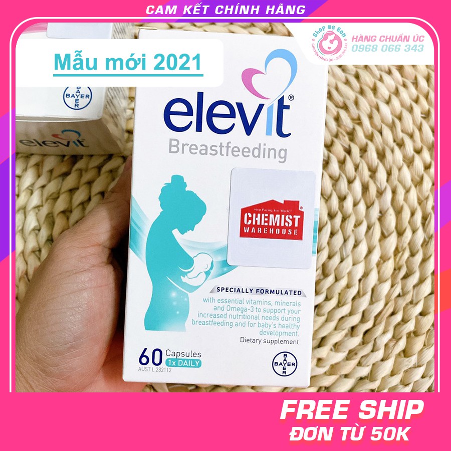 Elevit sau sinh cho Mẹ, Elevit Bú, Elevit Breastfeeding 60 viên (Date 2023) - Xuất xứ Úc