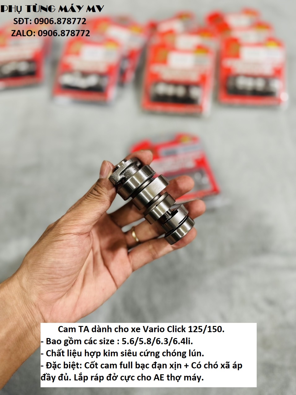 Cam TA size 5.6/5.8/6.3/6.4li dành cho xe Vario Click