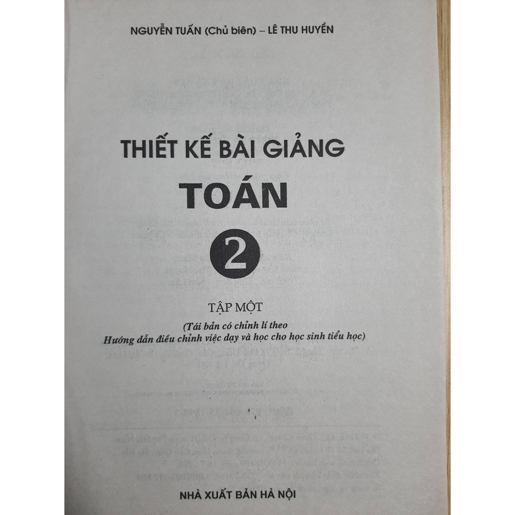 Sách - Thiết kế bài giảng Toán 2 Tập 1