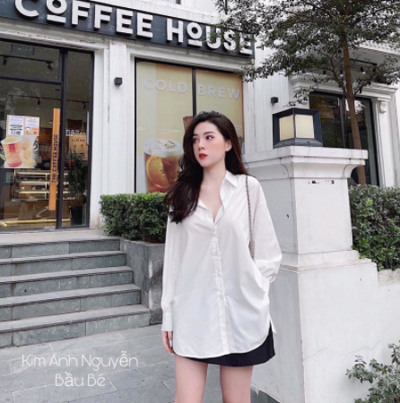 Áo sơ mi nữ trắng trơn nữ chất đẹp