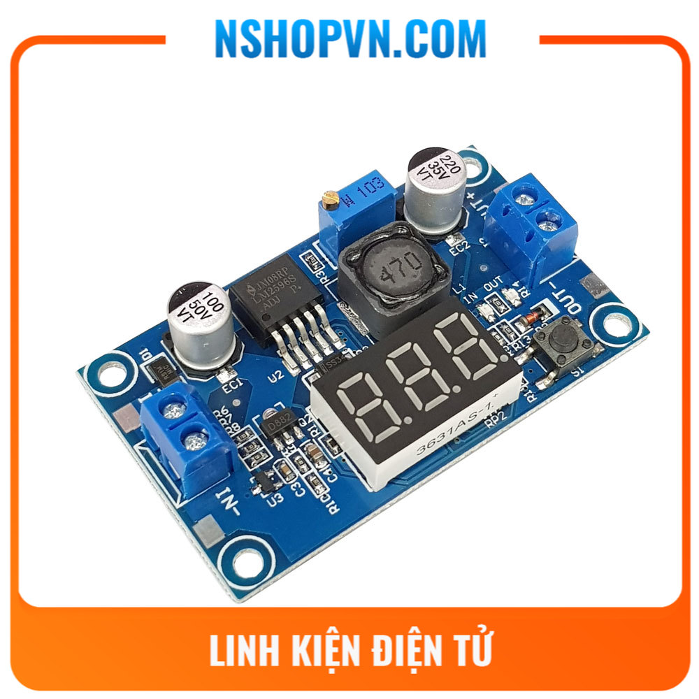 Mạch giảm áp dc lm2596 có hiển thị