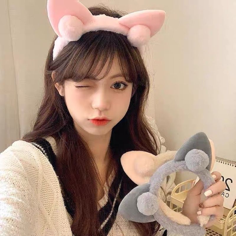 Băng Đô Cài Tóc Tai Mèo Cục Bông Đáng Yêu