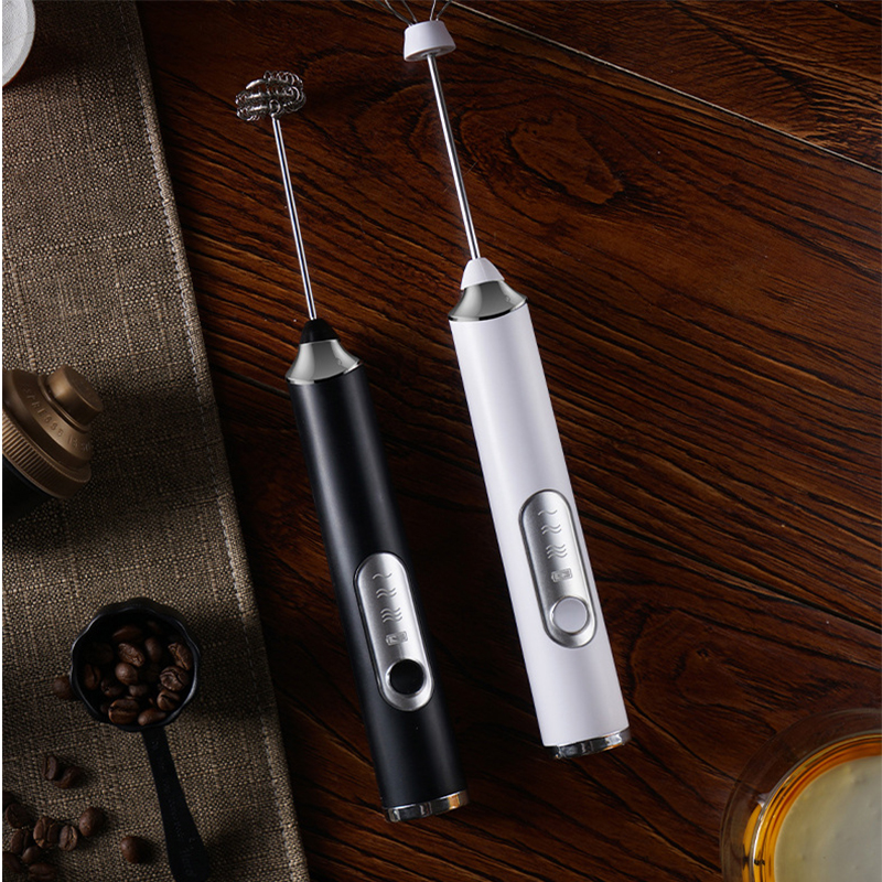 Máy đánh Trứng Cầm Tay Kèm Máy Tạo Bọt Cafe Chạy Điện Sạc USB 3 Tốc Độ Siêu Tiện Lợi