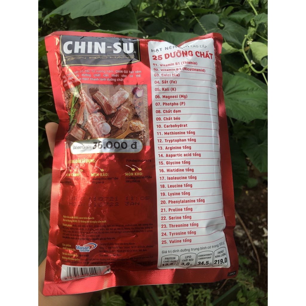 HẠT NÊM CHINSU 25 DƯỠNG CHẤT ( GÓI 400GR ). DATE 07.2022