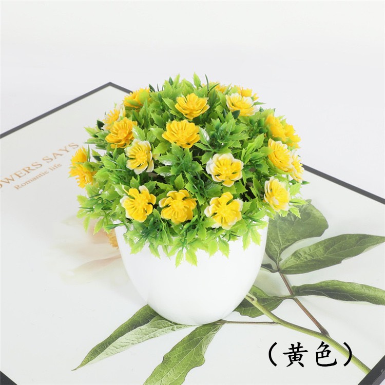 Cây giả bonsai hoa rực rỡ ko kèm chậu tròn- chậu cây phú quý cát tường trang trí để bàn - hoa giả may mắn tài lộc