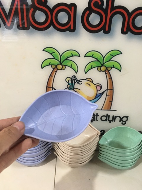 Chén Ăn Lúa Mạch Hình Chiếc Lá - Xanh dương