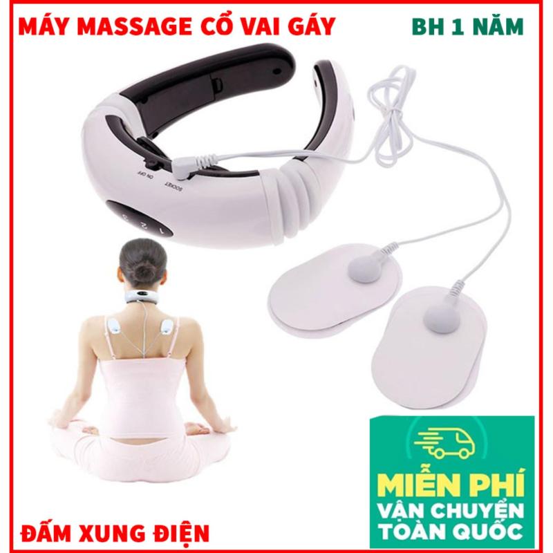 Máy Massage Cổ và Vai Gáy Xung Điện, Máy Điều Trị Xung Điện - Máy Massage Chữ C 2 trong 1 RUNG VÀ XUNG ĐIỆN TỪ TRƯỜNG giảm cơn đau Cổ, Vai, Gáy hiệu quả - Bảo hành 1 đổi 1 trong 1 năm