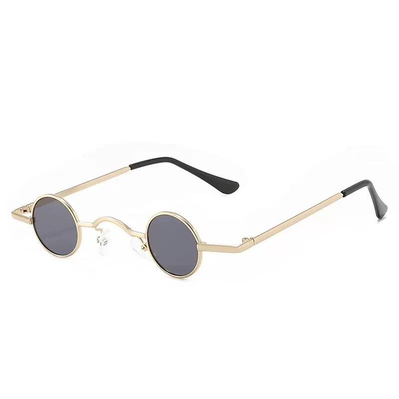 Gmlv kính râm tròn gọng cực nhỏ kính tròn mini nam và nữ kính tráng gương hoàng tử kính râm retro kính râm hip hop