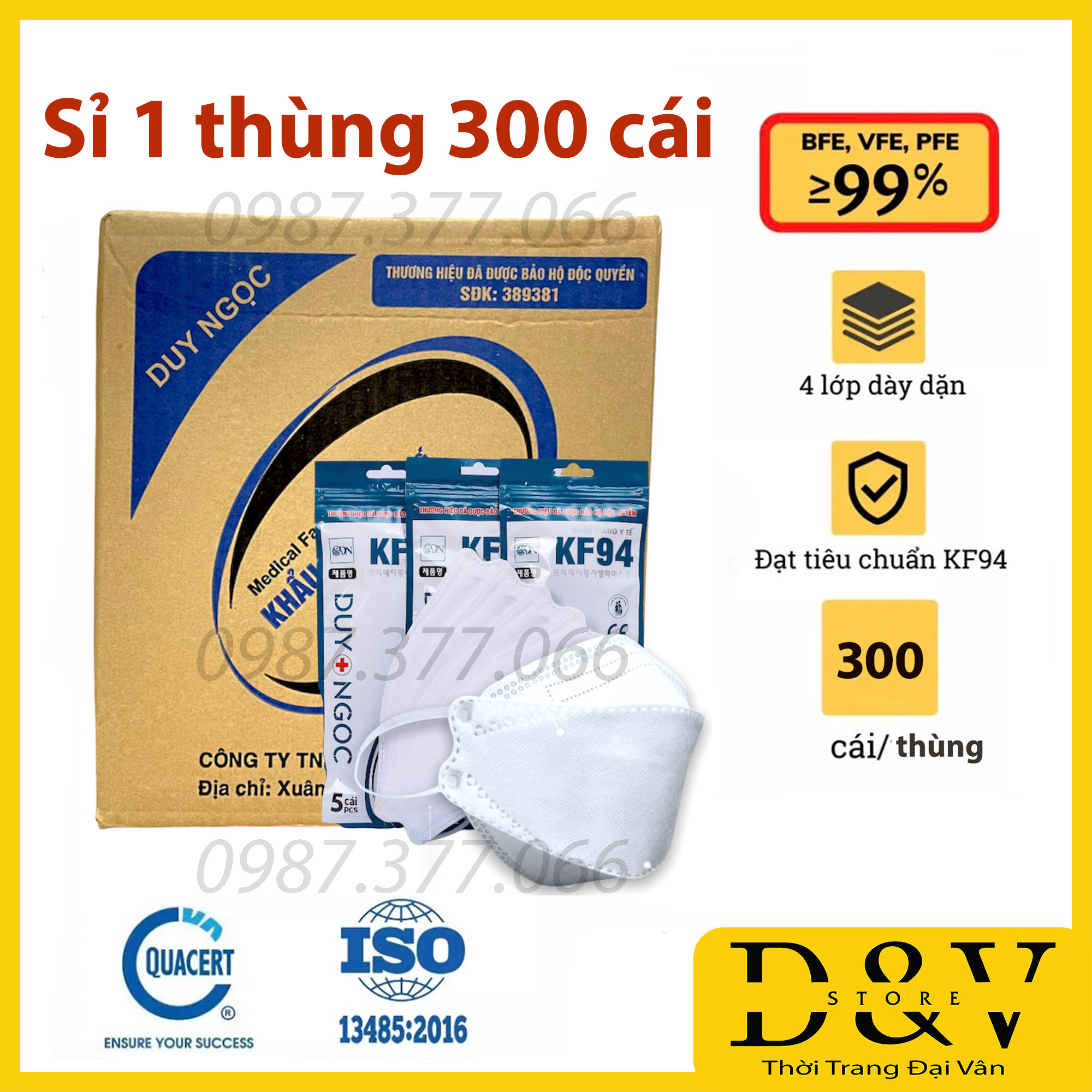 Khẩu trang y tế 4D Mask KF94 Duy Ngọc kiểu Hàn Quốc 4 lớp kháng khuẩn, kháng bụi mịn lên đến 95%, đạt tiêu chuẩn ISO khẩu trang y tế, khẩu trang 3d mask, khẩu trang 3d land mask, Khẩu trang kf94 thùng 300 cái