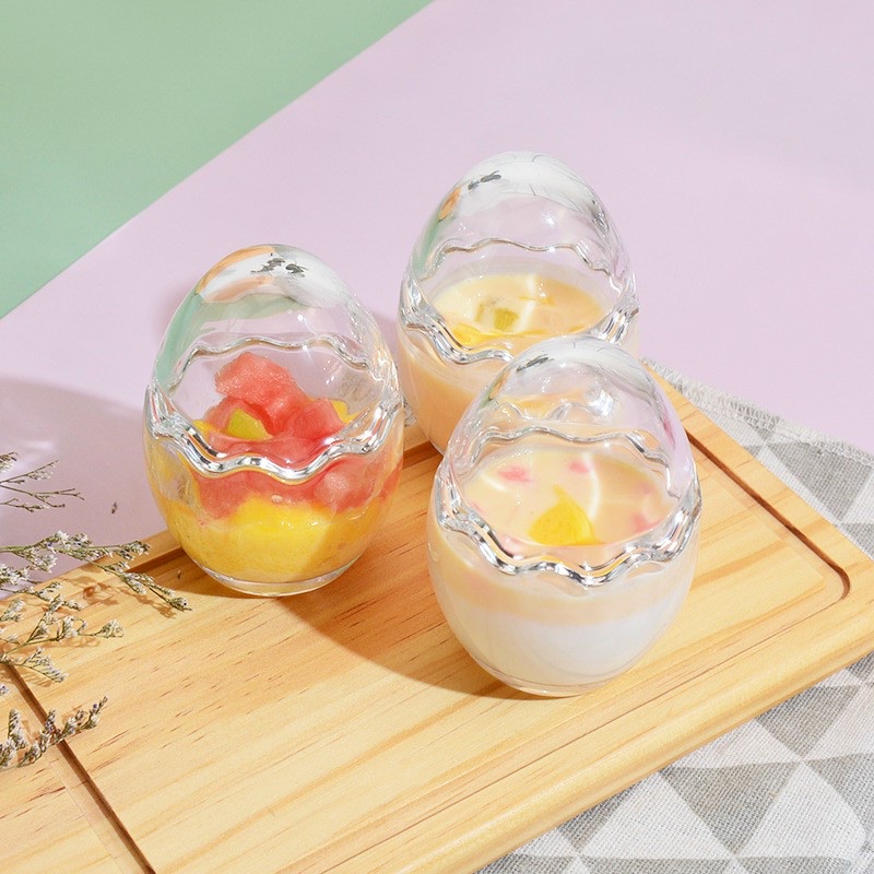 Hủ thủy tinh trứng làm pudding cho bé