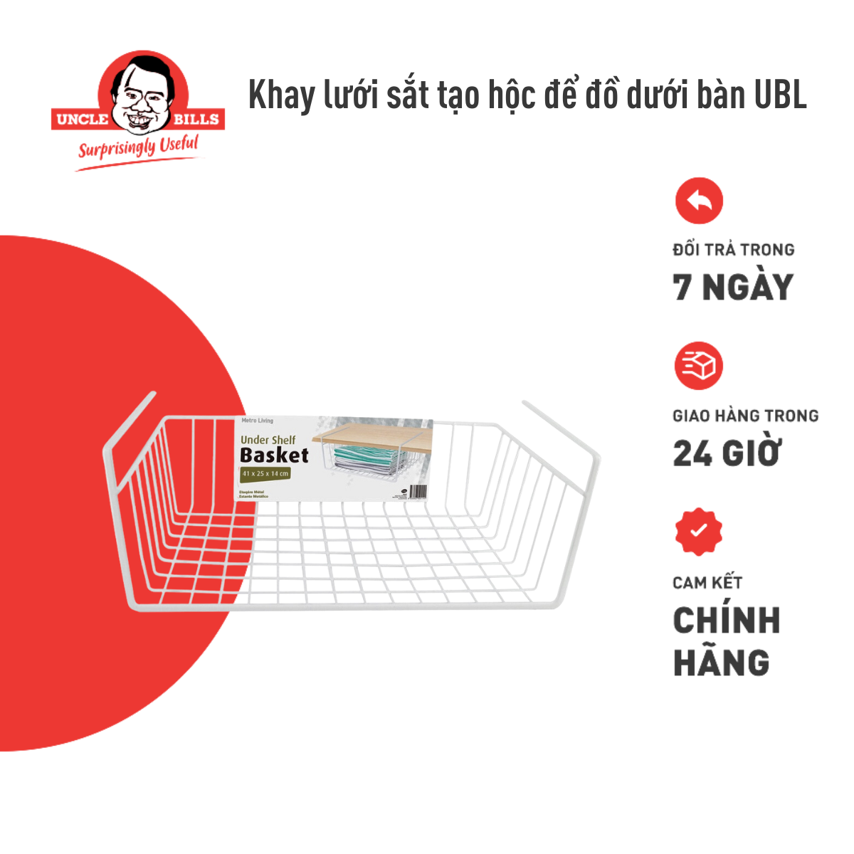Khay lưới sắt để đổ dưới bàn Uncle Bills BH0677