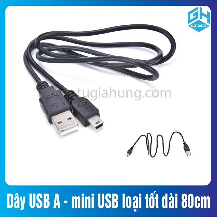Dây cap usb a - mini usb loại tốt dài 80cm