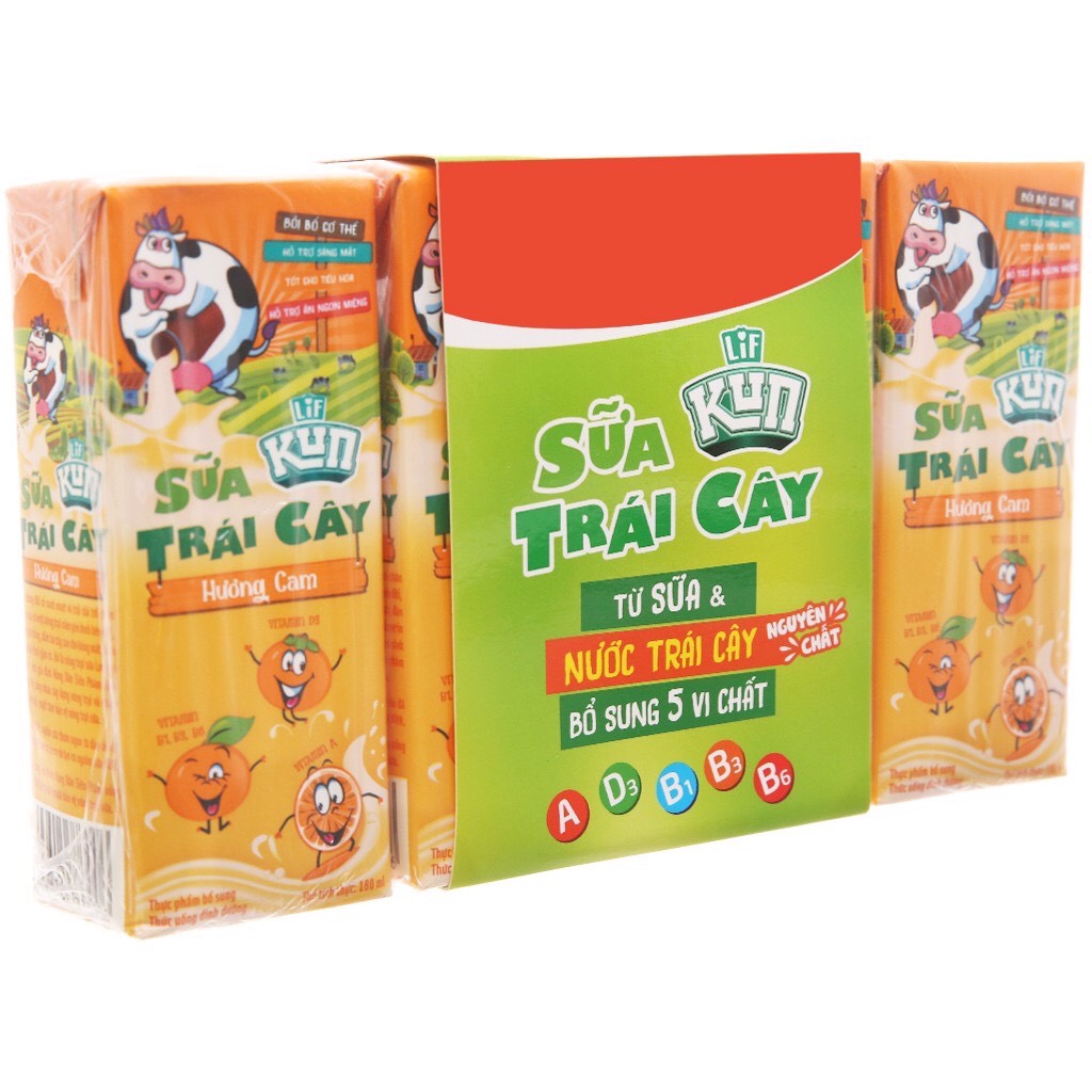 Vỉ sữa chua uống Lif KUN các vị 110ml