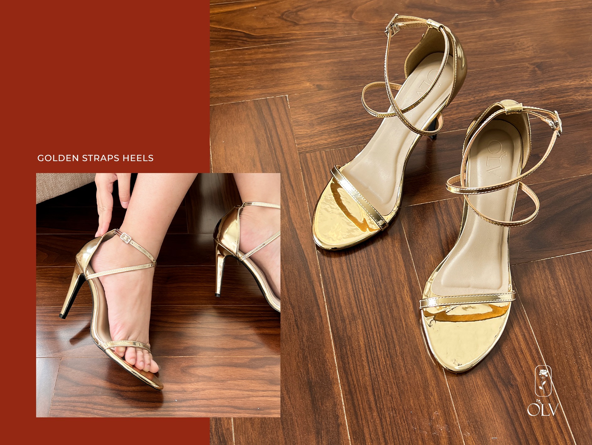 OLV - Giày Golden Straps Heels