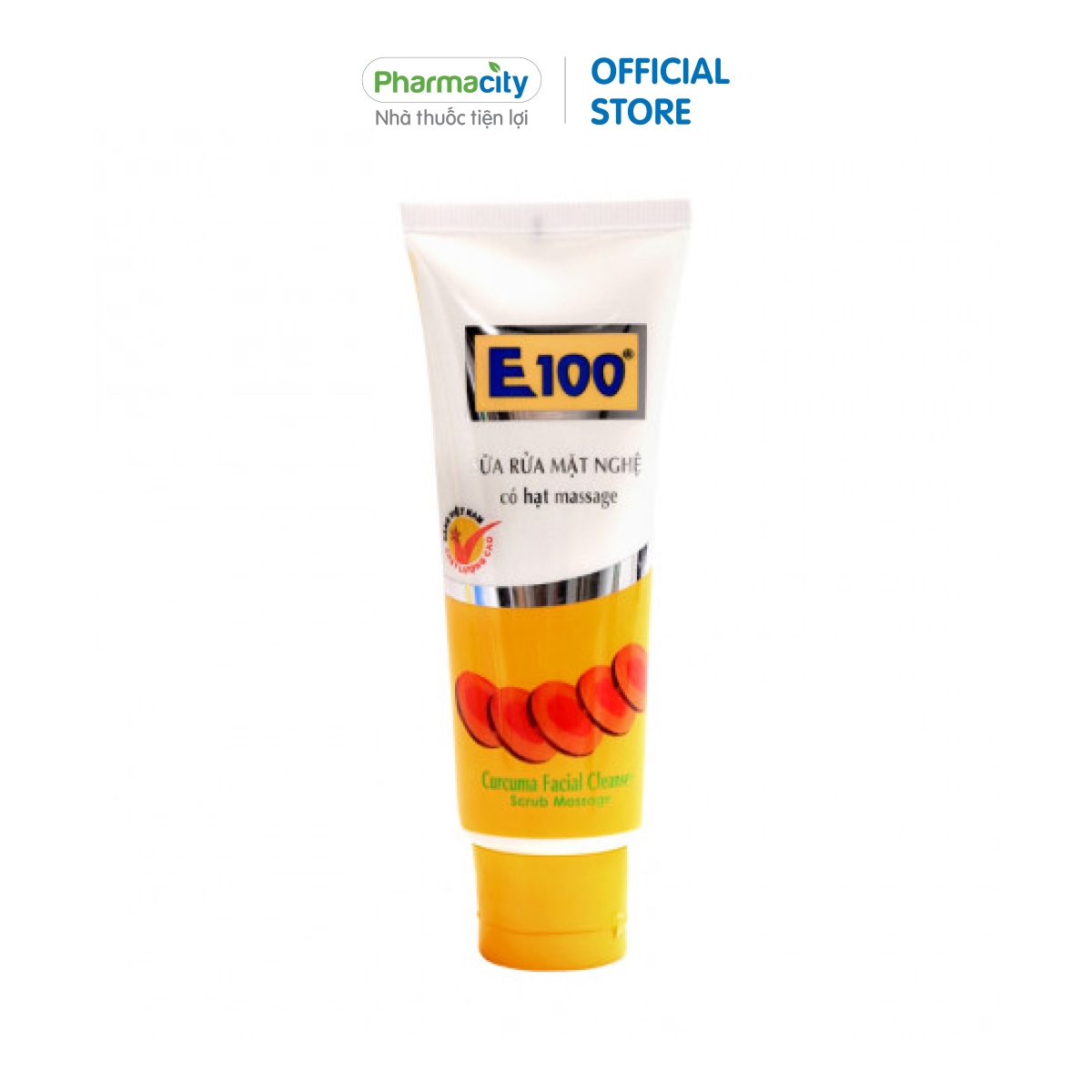 Sữa rửa mặt E100 nghệ có hạt Massage (Tuýp 100g)
