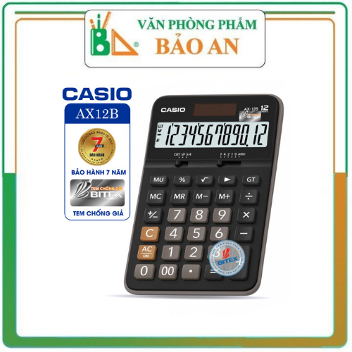 Máy tính cầm tay casio ax 12b giá rẻ bảo hành chính hãng