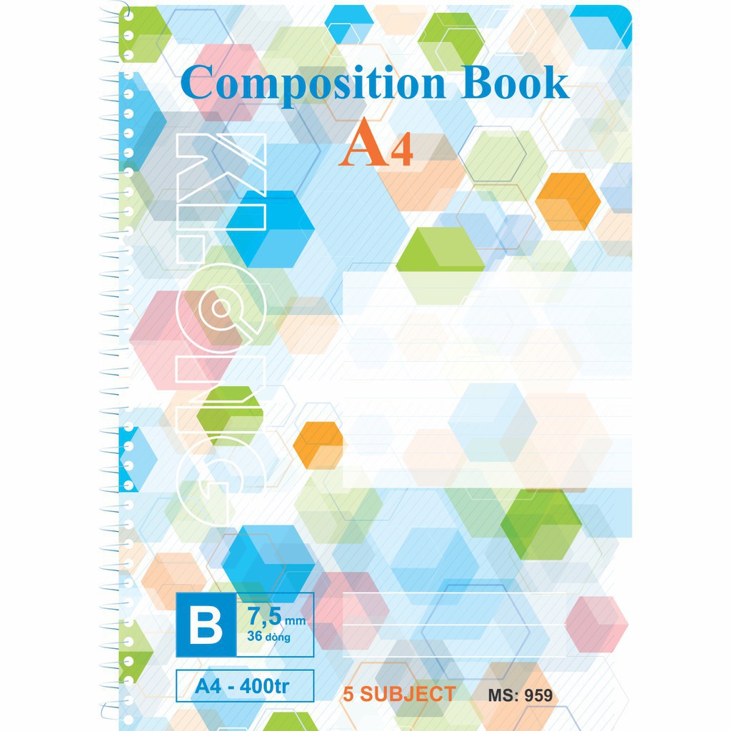 Sổ lò xo đơn Klong Composition Book - 400 trang; MS 959 - khách sỉ ib