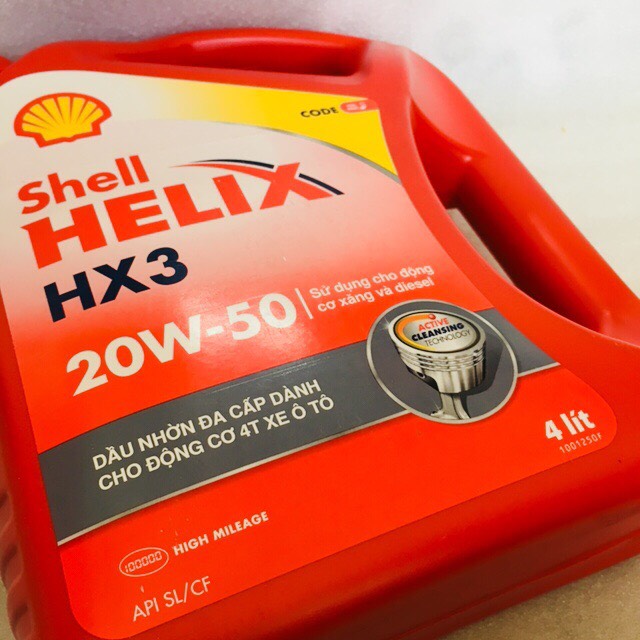 NHỚT SHELL HELIX HX3 20W-50 4LÍT