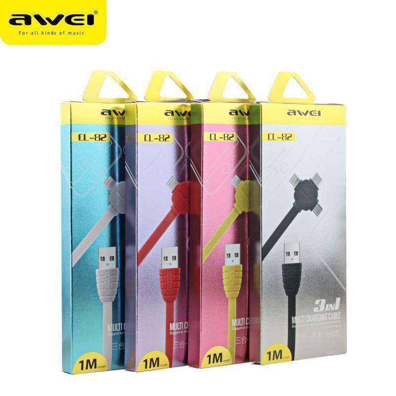 Cáp Sạc Nhanh 1M Awei CL-82 Cho iPhone, Type C, Android