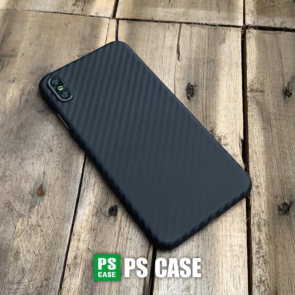 Ốp lưng siêu mỏng, vân carbon dành cho  iPhone XS Max - Màu đen - PS Case Phân Phối