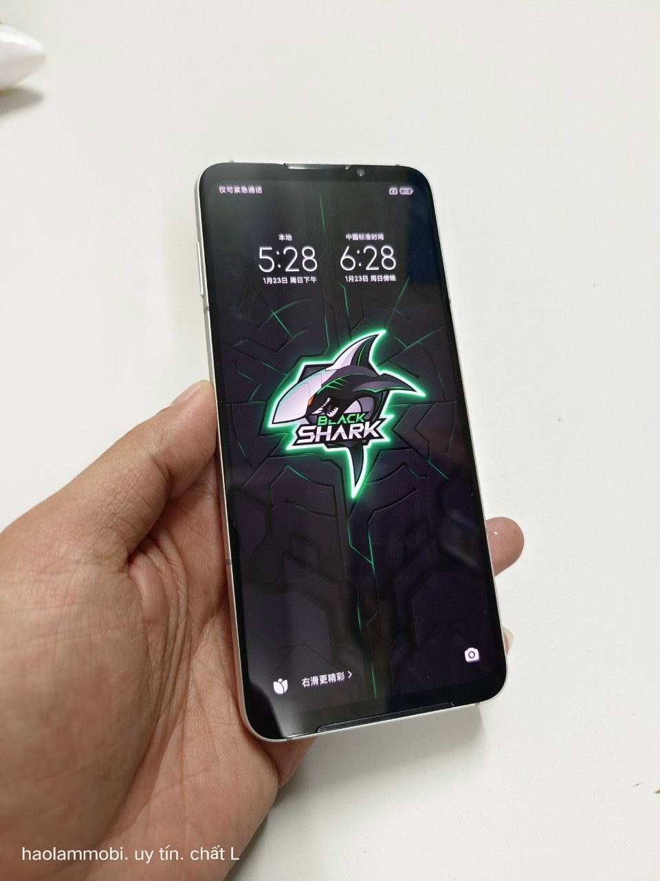 Điện thoại Black shark 3 trắng . Đẹp keng . 2sim.