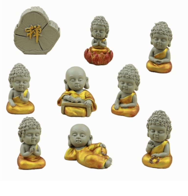 Bộ 9 tượng Phật tuyệt đẹp gốm sứ giúp mang lại nhiều sự may mắn, tài lộc cho gia đình bạn- phù hợp trang trí xe hơi, bàn làm việc, kệ tủ,...