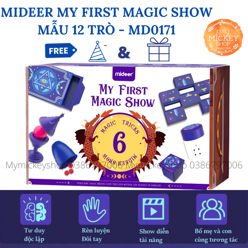 (2 MẪU) Bộ đồ chơi ảo thuật gia nhí BUỔI BIỂU DIỄN ĐẦU TIÊN CỦA TÔI Mideer My First Magic Show