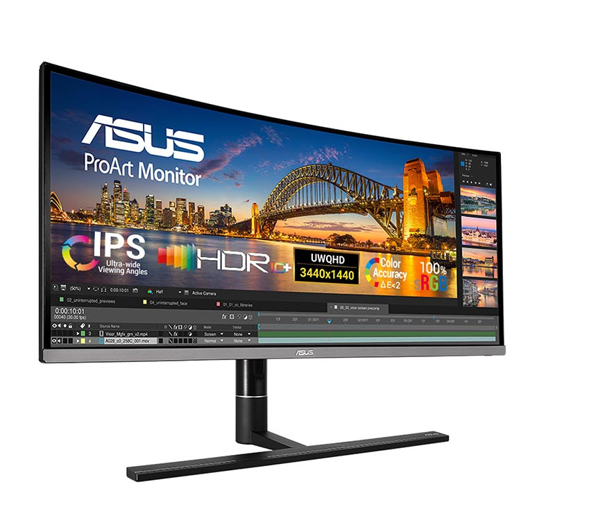 Màn hình ASUS PA34VC (34.1inch/UWQHD/IPS/60Hz/ 5ms/300nits/HDMI+DP+USB+ USBC+Audio/Loa/Cong) Chính Hãng