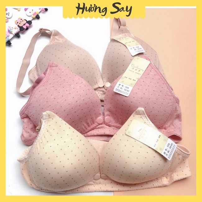 Áo ngực cho con Bú mở cúc họa tiết chấm bi MS558