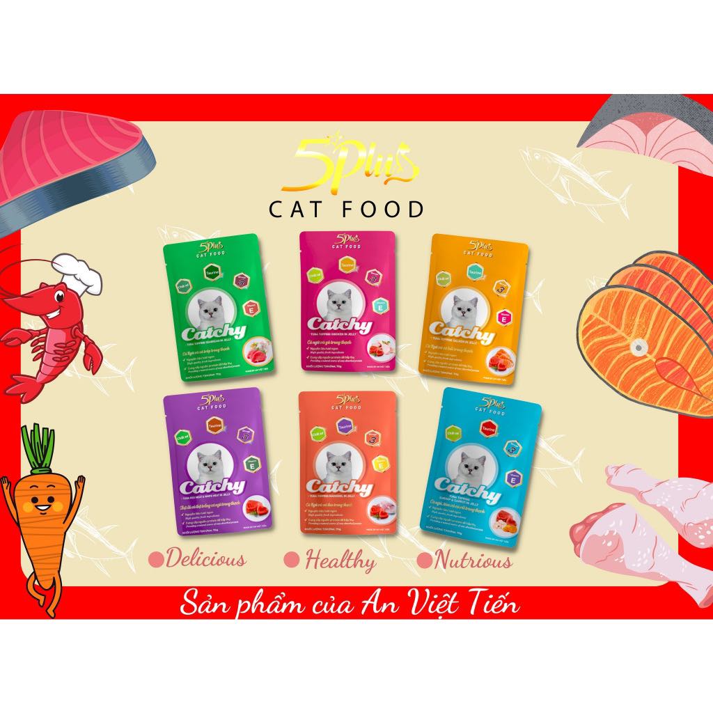 Pate 5plus catchy 70gr cho mèo - Chọn vị