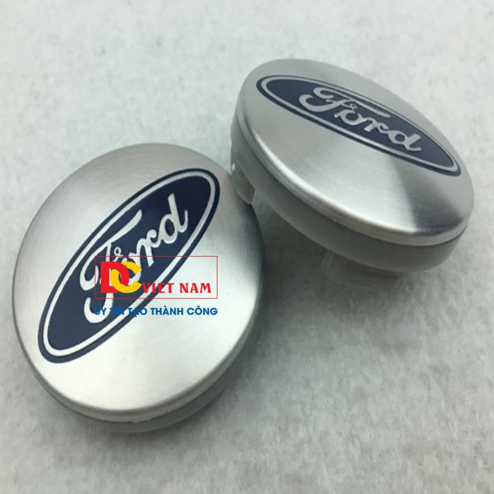 1 chiếc logo chụp mâm, ốp lazang bánh xe ô tô, xe hơi Ford54 đường kính 54mm (Màu bạc)