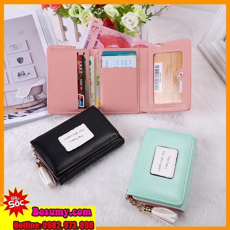 Ví nữ mini xinh xắn | bóp nữ đựng tiền ngăn gấp tiện lợi