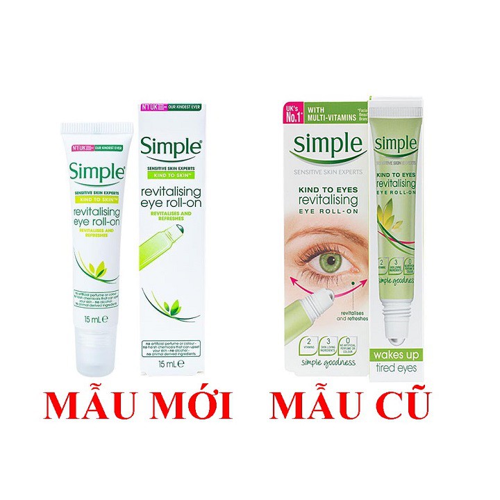 Thanh lăn dưỡng mắt Simple Revitalising Eye Roll On 15ml