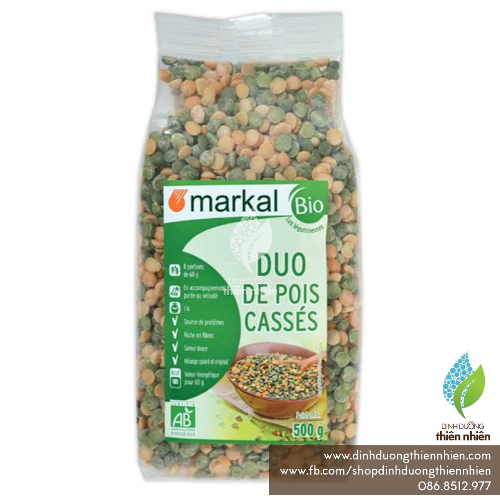 Đậu hà lan hữu cơ markal organic peas, 500g