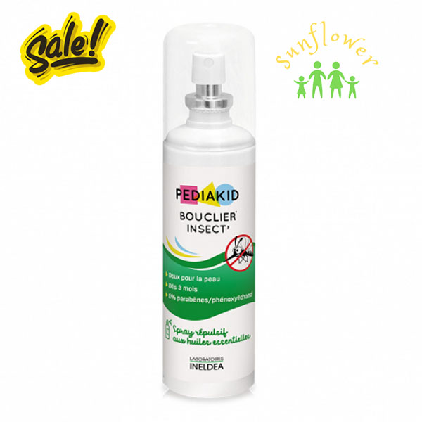 Xịt Chống Muỗi Và Côn Trùng Pediakid Bouclier Insect 100ml Cho Bé từ 3 tháng tuổi Pháp