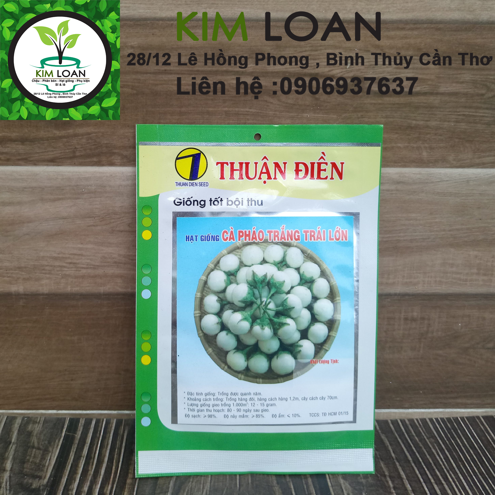 Hạt giống cà pháo trắng gói 1g