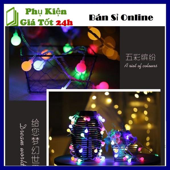 Dây Đèn Nháy Bóng Tròn To 7 Màu - Đèn Trang Trí Tết - Dây Đèn Led Lấp Lánh Đêm Noel