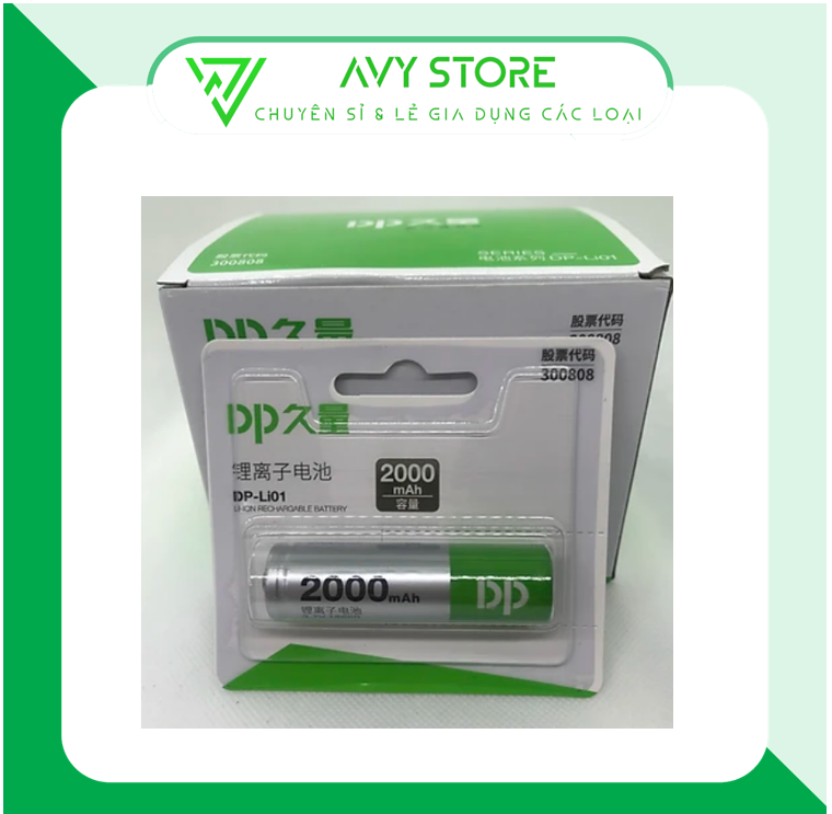 PIN SẠC DP-LI01 2000 MAH ( 18650 3.7V ) HÀNG CHUẨN CAO CẤP ( SD 5H LIÊN TỤC )