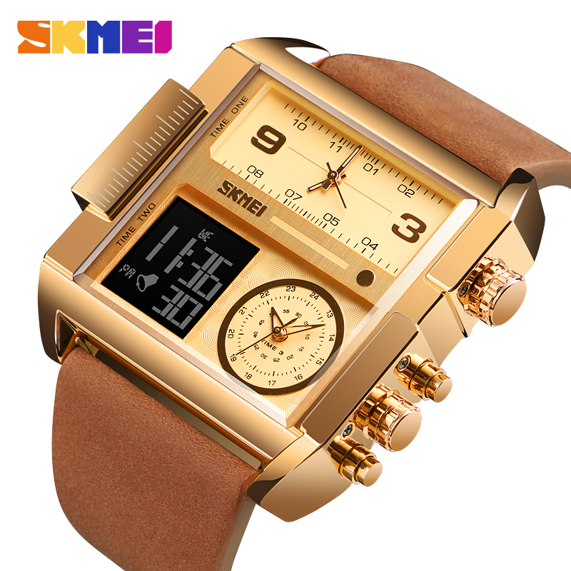SKMEI Đồng Hồ Thể Thao Nam Mặt Vuông Thạch Anh Chống Nước Kèm Chức Năng Báo Thức 1391